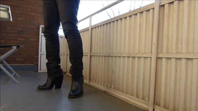 Extreme heel cowboy boots