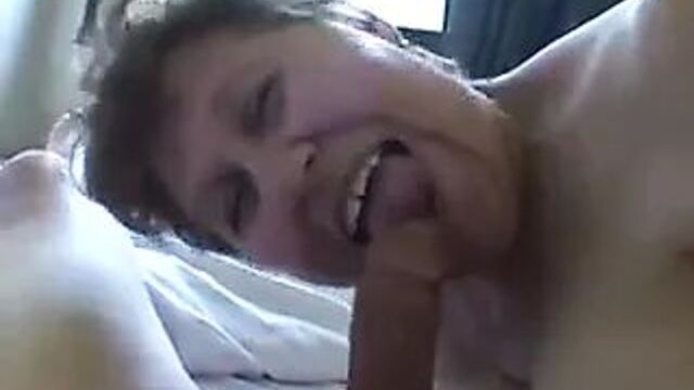Old Granny sucks cock and he cum in her mouth