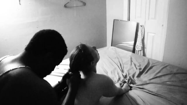 Phat ass white girl gets bent over her bed