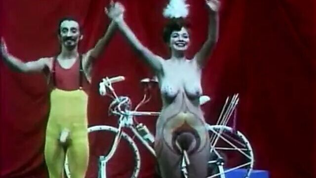 Beautiful girl riding a sex bike