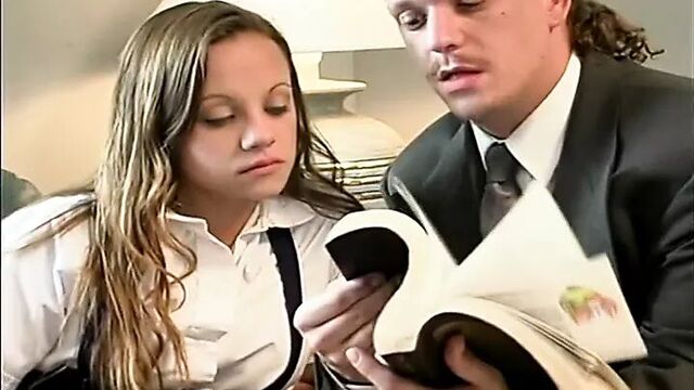 The teenage brunette involved in a rough and wild fuck