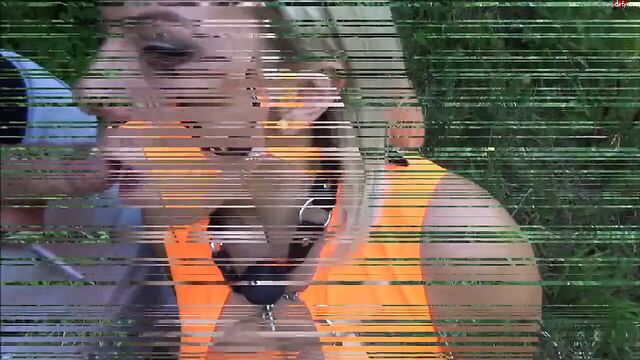 German Blonde slut fucking outdoors