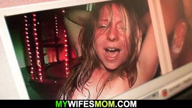 Step Son in law fucks old girlfriends mother on the table