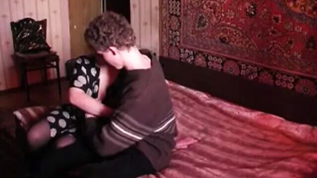 Russian Mom & Step Son Russian Old Woman And Young Boy 3