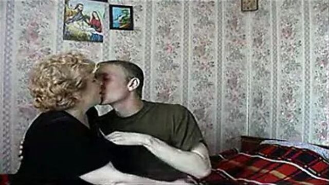 Russian granny fucked by young boy