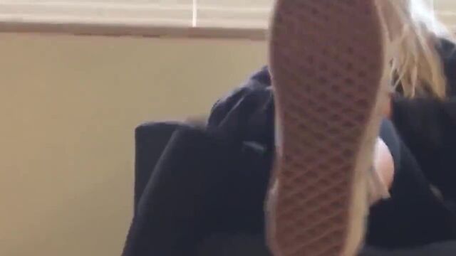 Cute amateur girls show off their phenomenal feet at the den