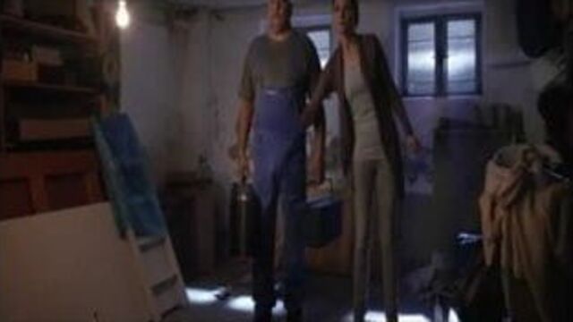 Martina Hill fasst dem Handwerker an den Schwanz