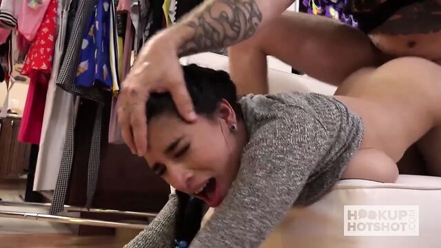 Slutty Latina teen gets destroyed by date from hookuphotshot