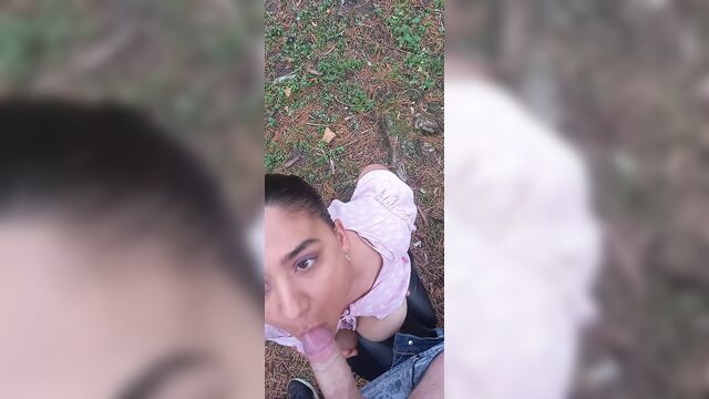 Sucking in the public park and fucking