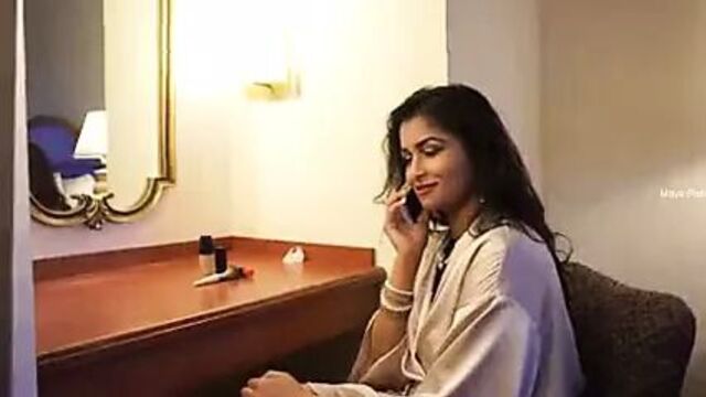 Maya rati Masturbation on bed in black dress with vibrator