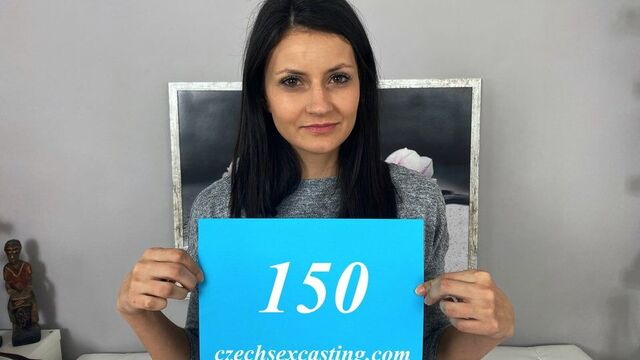 Amazing brunette getting pounded on the casting couch