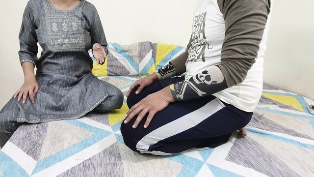 Sagi Indian chachi saara is naked and salutes the cock of her step nephew while talking dirty in hindi paani nikal diya