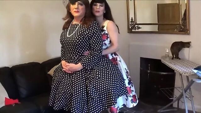 Madame C fits Angelica's pink chastity device