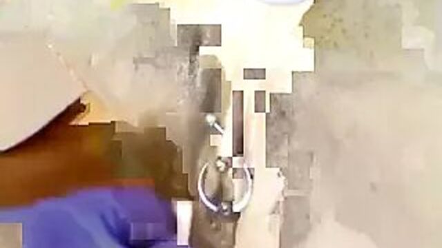 Horizontal clit hood piercing