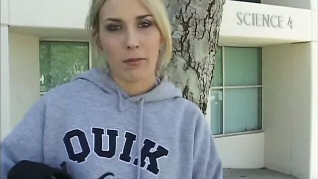 Blonde college girl gets her twat sucked and fucked