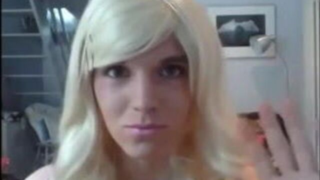 Crossdresser Jazmin In Patterned Mini Dress