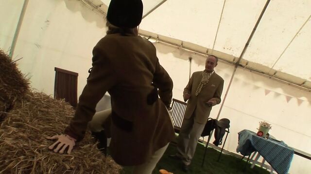 Sexy horse rider get adventurous and fucks in the shed