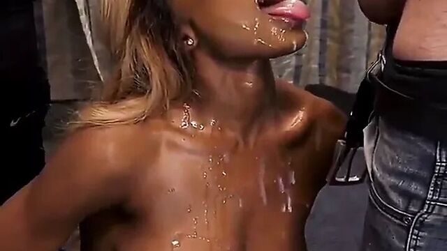 Kinsley Karter - ebony busty bukkake cumshots