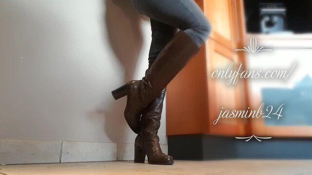 Leather boot tease