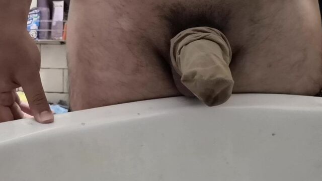 My pissing through sock