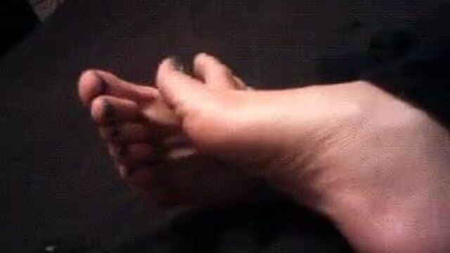 Pinky G's Play with the cum on my feet slave