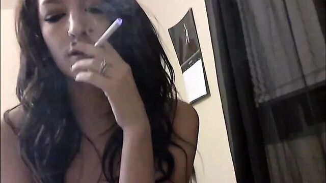 Smoking fetish - Tattooed girl rides cock 1