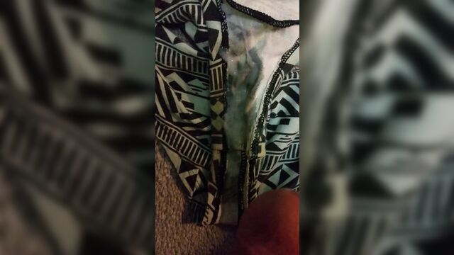 Cumshot on panties